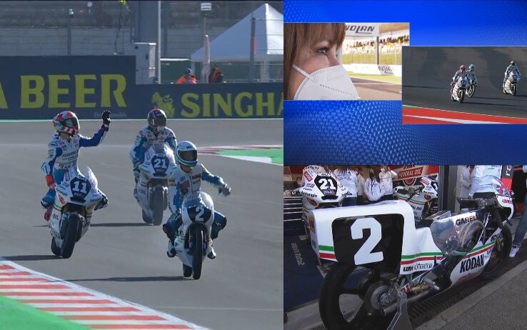 GP Misano, la Garelli di Gresini in pista per un giro speciale. VIDEO